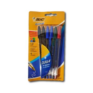 BOLIGRAFO BIC CRISTAL SURT.1.0mm 6un.