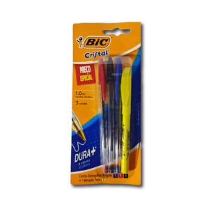 KIT 3 BOL.CRISTAL SURT.+MARCADOR TEXTO