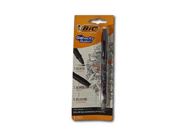 ROLLER GEL BIC GELOCITY BORRABLE NEGRO X 1