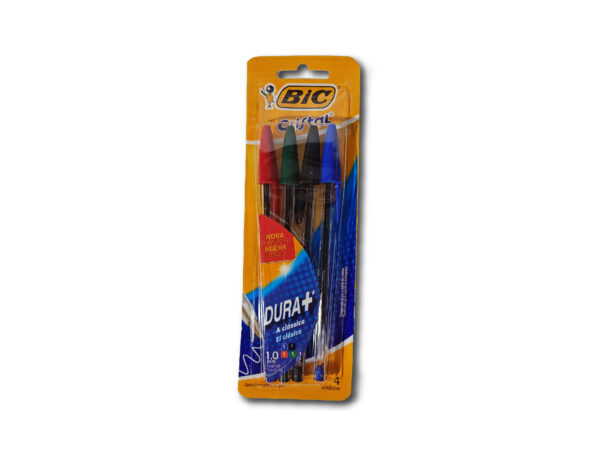 BOLIGRAFO BIC CRISTAL SURT.1.0mm 4un.