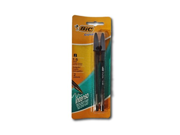 BOLIGRAFO BIC CRISTAL 1.6 NEGRO 2u.