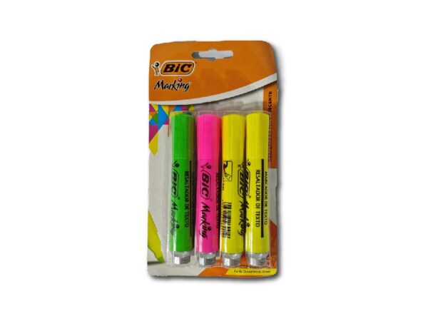 MARCADOR BIC MARKING FLUOR 4un