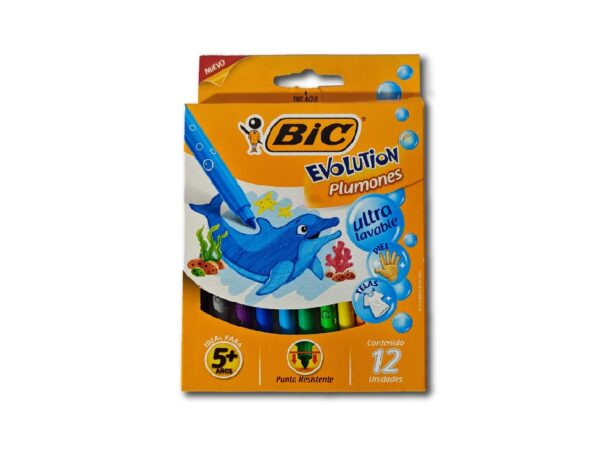 MARCADORES BIC EVOLUT.PLUMONES x12