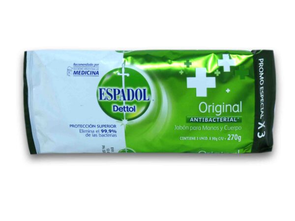JABON ESPADOL DETTOL ORIGINAL 3x80gr.