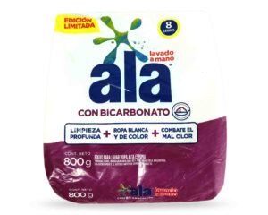7791290791749 ALA POLVO LAVADO MANO C/BICARB. 800gr.
