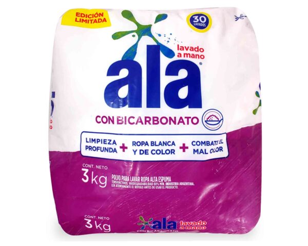 ALA POLVO LAVADO MANO C/BICARB.3kg.