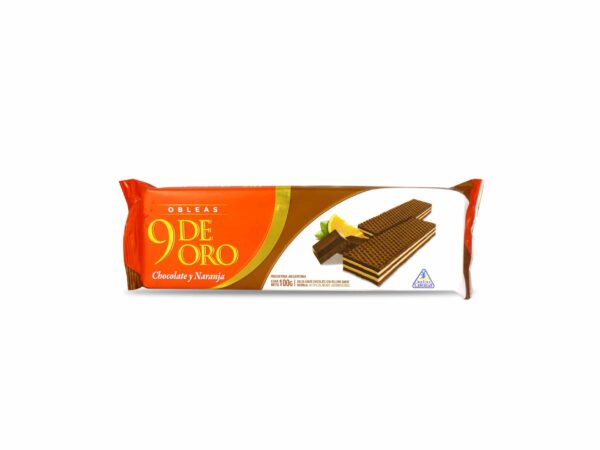 OBLEAS 9 DE ORO CHOCO.RELL.NARANJ.100gr.