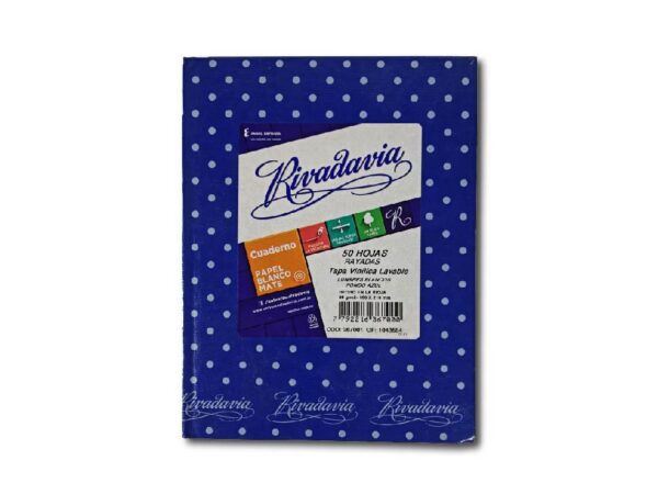 CUADERNO RIVADAVIA T/C LUN.AZUL 50h.