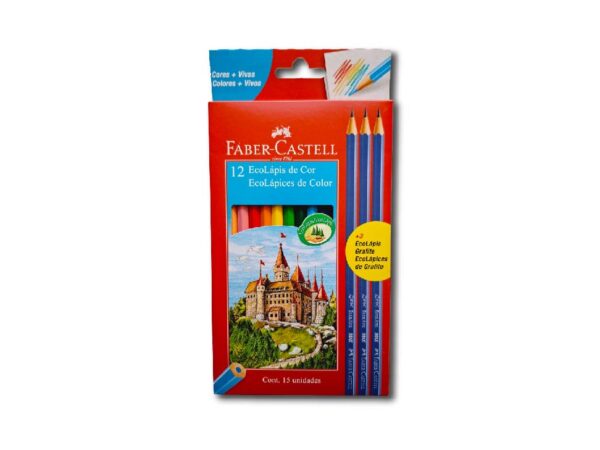 ECOLAPIZ FABER CASTELL COL.X 12+3GRAF.