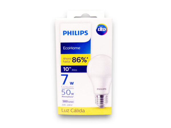 LAMPARA PHILIPS ECOHOM.7W E27/3000K.CAL.