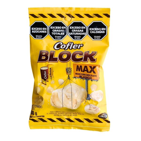 MANI C/CHOC.COFLER BLOCK MAX BCO.100gr.
