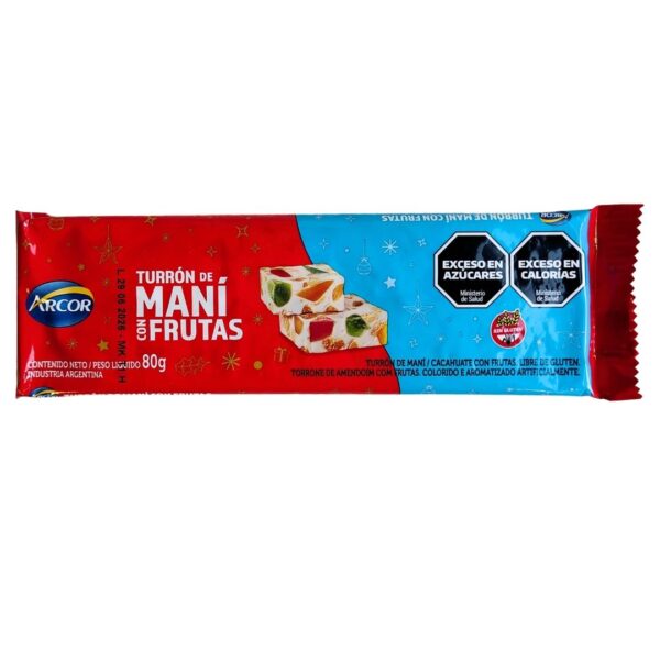 TURRON ARCOR MANI C/FRUTAS 80gr.