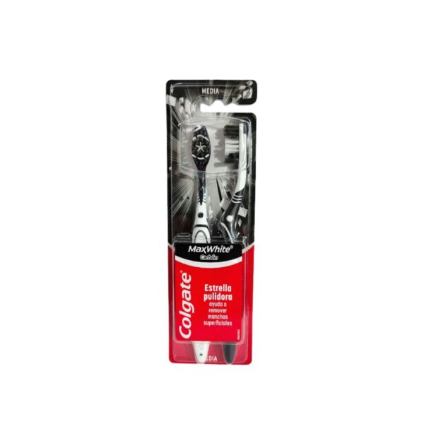 CEPILLO DENTAL COLGATE MAX WHITE CARBON MEDIO 2u.