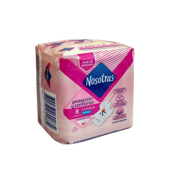 7790770601882 TOALLA FEM.NOSOTRAS CUR-V CLASICA 8u.