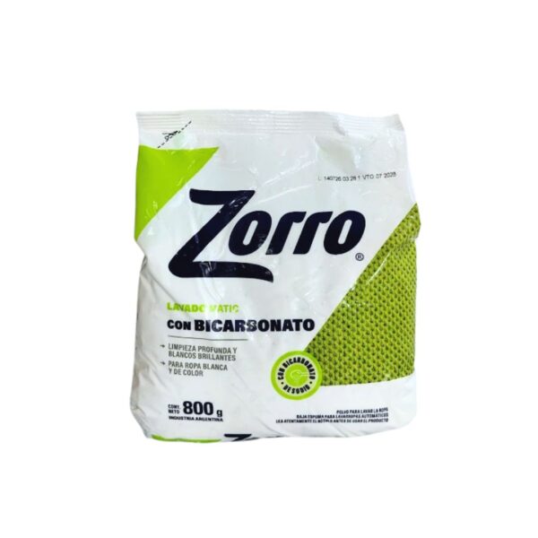 7790990003848 POLVO P/LAV.ROPA ZORRO BICARB.MATIC 800gr.