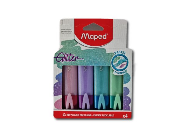 MARCADOR MAPED PASTEL GLITTER X 4