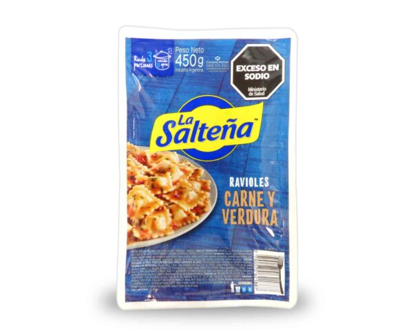 RAVIOLES LA SALTENA CARNE/VERD.450gr.