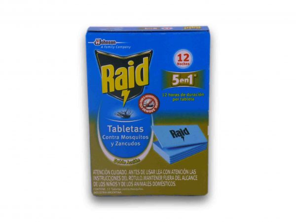 RAID TABLETAS CONTRA MOSQ/ZANC.5en1 12u.