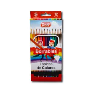 LAPICES COLORES BORRAB.D/RES.TRABI 12un.