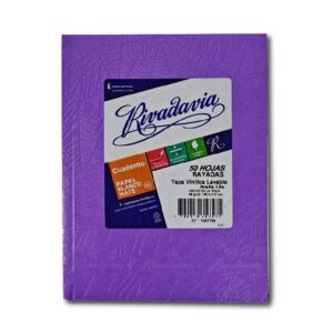 CUADERNO RIVADAVIA T/C RAY.LILA 50h.