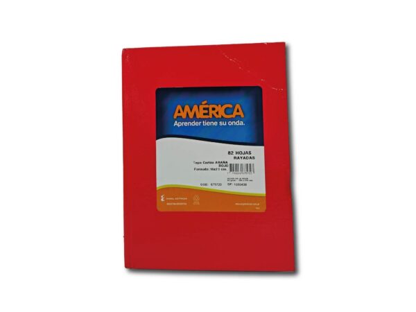 CUADERNO AMERICA T/C RAY.82h. ROJO