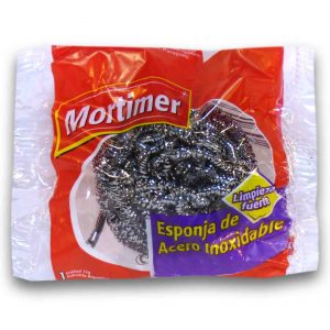 ESPONJA ACERO MORTIMER PLATEADA 1u.