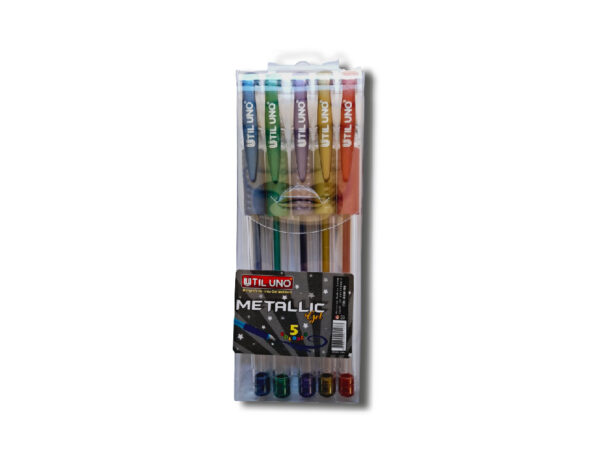 BOLIGRAFO UTIL UNO GEL METALLIC 5u.