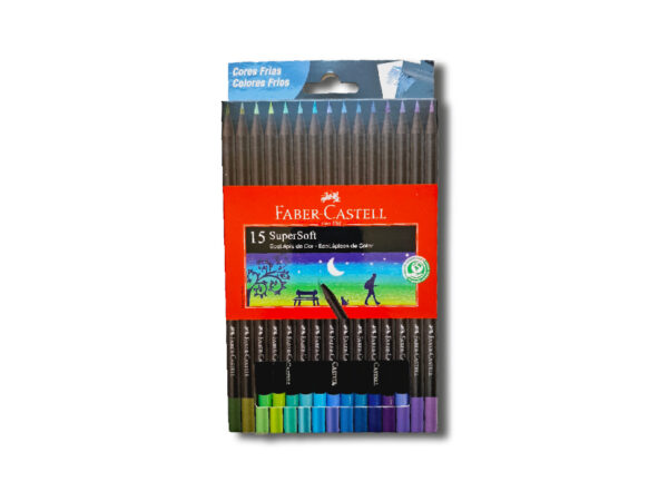 ECOLAPIZ FABER SUPERSOFT COL.FRIOS X 15