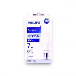 LAMPARA PHILIPS ECOHOM.7W E27/6500K.FR.