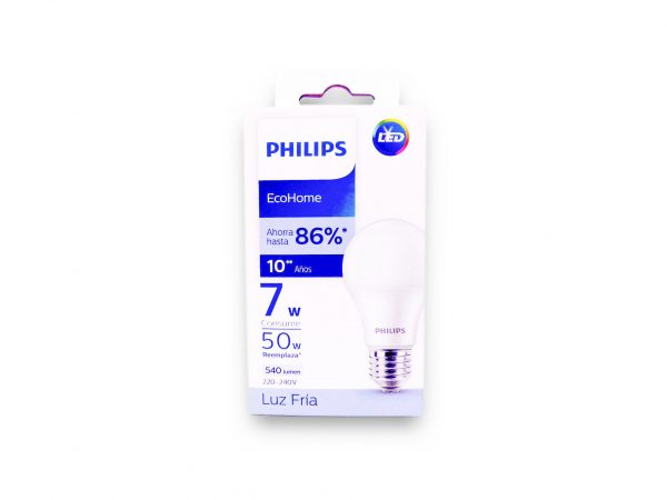 LAMPARA PHILIPS ECOHOM.7W E27/6500K.FR.
